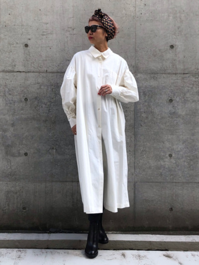 新品⭐️kubosanmade リネン スタンドカラーロングシャツワンピース kubosanmade リネン スタンドカラーロングシャツワンピースグレー