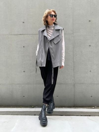 yori ハイウエストギャザージレ COLUMN / レザーベルトジレ｜ESTNATION ONLINE STORE