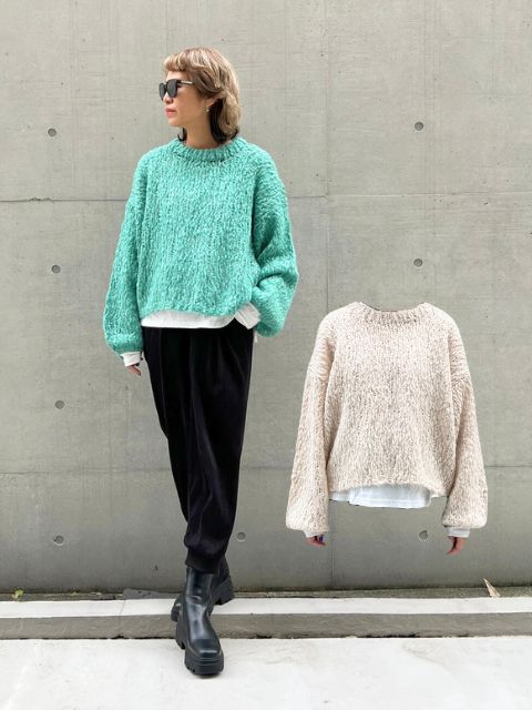 Italy yarnスラブショートハンドニット【Y24S10-234】 | YMDO