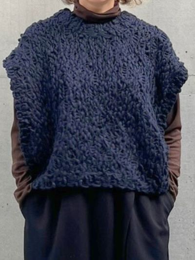 Itary yarnハンドニットベスト【Y25A10-277】 | YMDO | KariAng