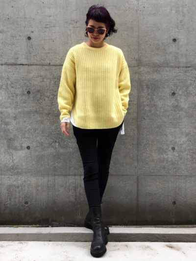 wool nylon細ケーブルニット【Y30A30-128】 | YMDO | KariAng